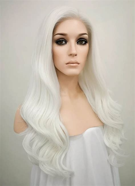 Wavy White Lace Front Synthetic Wig Lf389 In 2020 White Lace