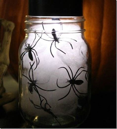 Spooky Spiders In Jars Mason Jar Crafts Love Halloween Solar Lights