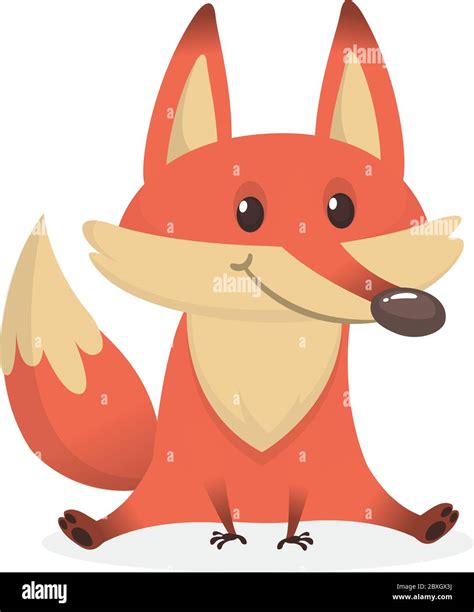 Illustration Of Cartoon Very Cute Fox Vector Illustration Isolated On