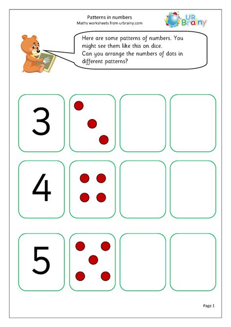 Hence, they have created free printable geometry worksheets in the.pdf format to be printed. Patterns in numbers (1) - Counting by URBrainy.com