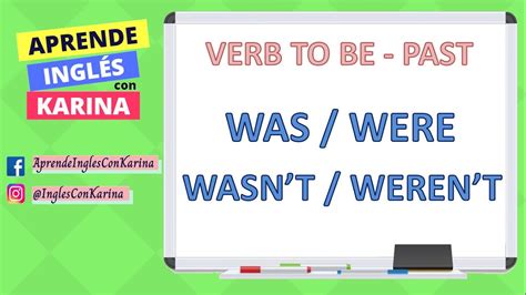 Verbo To Be En Pasado WAS Y WERE Verb To Be In Past WAS And WERE