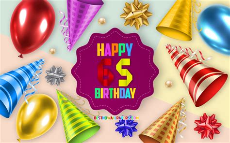 Download Wallpapers Happy 65 Years Birthday Greeting Card Birthday