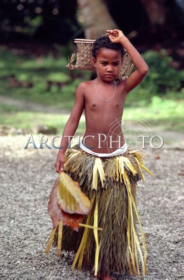 Young Girl In A Grass Skirt Ngulu Islander Yap Caroline Islands Micronesia Pacific 1996