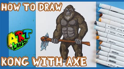 How To Draw KONG With AXE Easy Drawings Dibujos Faciles