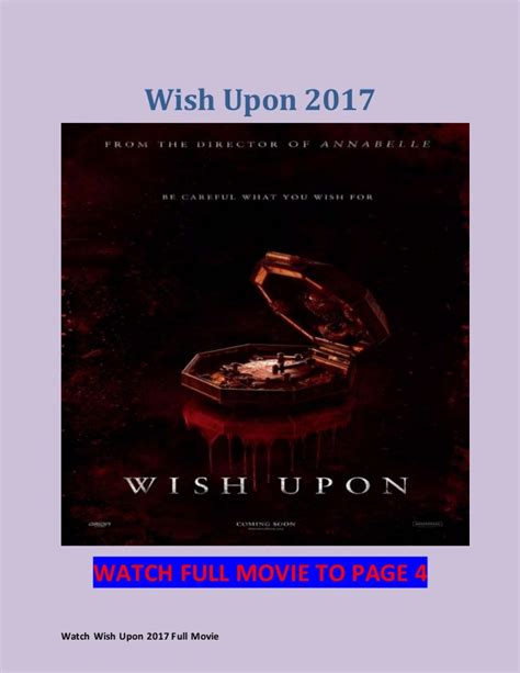 In the tradition of friday the 13th and other classic horror films, make a wish tells the story of a group of w. Watch Wish Upon (2017) full movie hd online