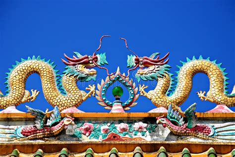 Dragon Chinese Temple Roof Stock Photo Image Of Color 25575448