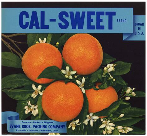 Cal Sweet Brand Vintage Riverside Orange Crate Label Thelabelman