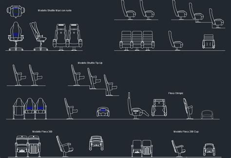 Auditorium Armchairs Cad Block And Typical Drawing