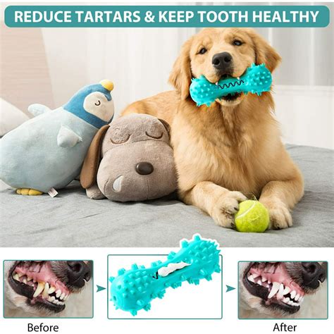 Dog Chew Toothbrush Toys Squeaky Teeth Cleaning Toy For Aggressive