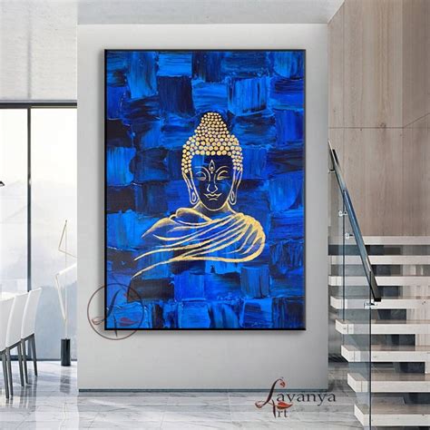 Buddha Painting Original Buddha Art Boho Decor Buddha Face Etsy