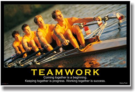 New Motivational Teamwork Poster Henry Ford Quote Sports Rowing Crew Team Ebay