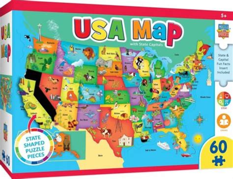 Masterpieces Educational Usa Map Jigsaw Shaped Puzzle Pieces Ebay