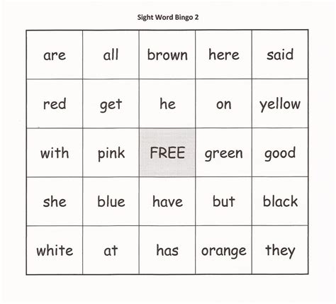 Relentlessly Fun Deceptively Educational Sight Word Bingo