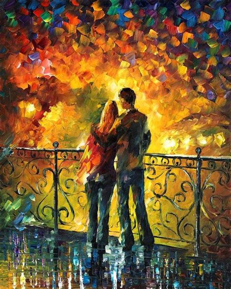 Beautiful Fine Art On Canvas Couple Painting By Leonid Afremov Last Date Resim Sanatı Resim