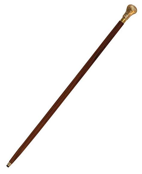 Souvnear 374 Cane And Walking Stick In Natural Wood With A Brass