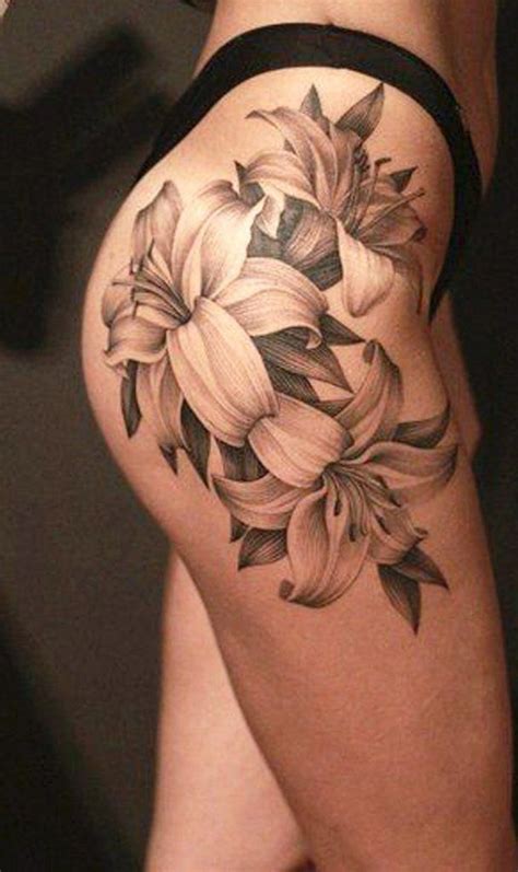 Sweet Lily Flower Hip Tattoo Ideas For Women Sweet Tattoo Ideas Tiger Lily Tattoos Flower Hip