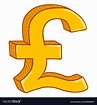 Cartoon gold currency sign britain pound symbol Vector Image
