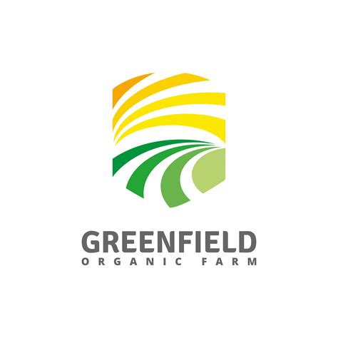 Green Field Logo Vector For Organic Farm And Agriculture Business By