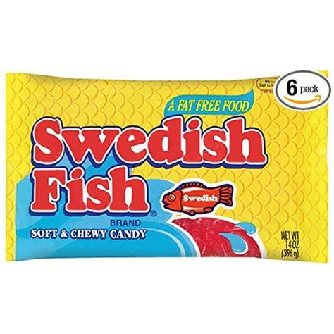 12 Packs Swedish Fish Red Laydown Bag 14 Oz