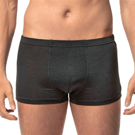 Men S Basic Ice Silk Boxer Briefs Underwear Smooth Super Thin Breathable Grey Black Size S