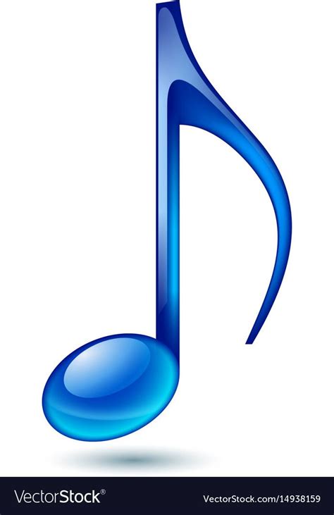 Blue Music Note Isolated On White Background Vector Image On