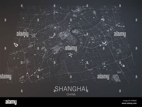 Map Of Shanghai China Satellite View Map In 3d Stock Photo Alamy