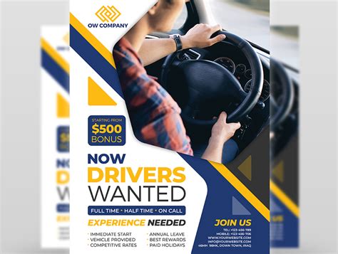 Drivers Wanted Flyer Template By Owpictures On Dribbble