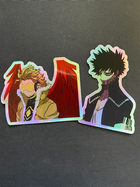 Pro Hero Hawks And Dabi Inspired Holographic Stickers From My Etsy