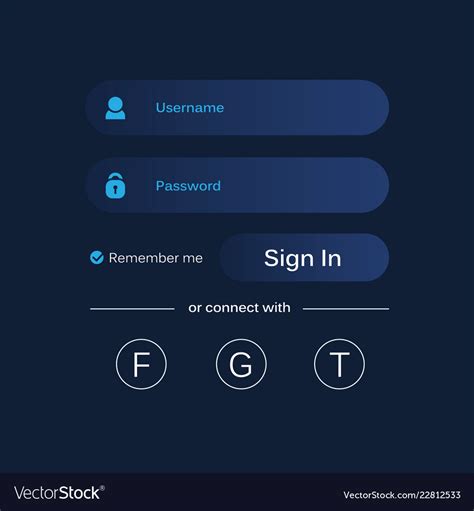 Login Form Ui Design For Website And Mobile Apps Vector Image