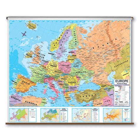 Continent Roll Down Maps Europe Advanced Political Classroom Wall Map