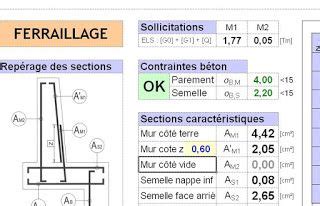 Feuille excel pour le calcul de mur de soutènement. feuille excel pour le calcul et ferraillage de tous les ...