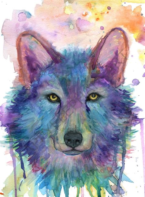 Abstract Wolf Painting For Wall Decor Wolf Art Print From Original