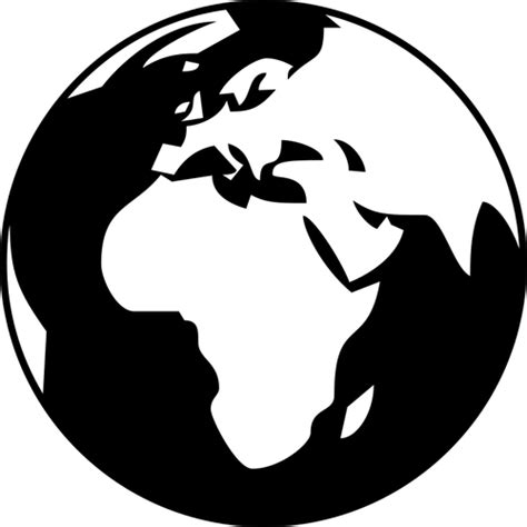 World Black And White Clipart Earth Globe Black White Vectors Wikiclipart