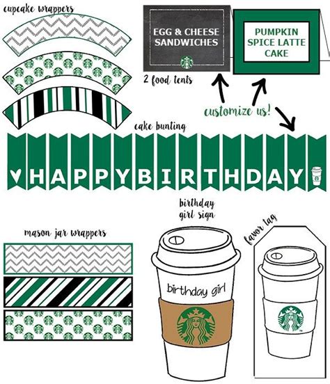 Free Starbucks Party Printables For Baby Showers And Birthday Partis