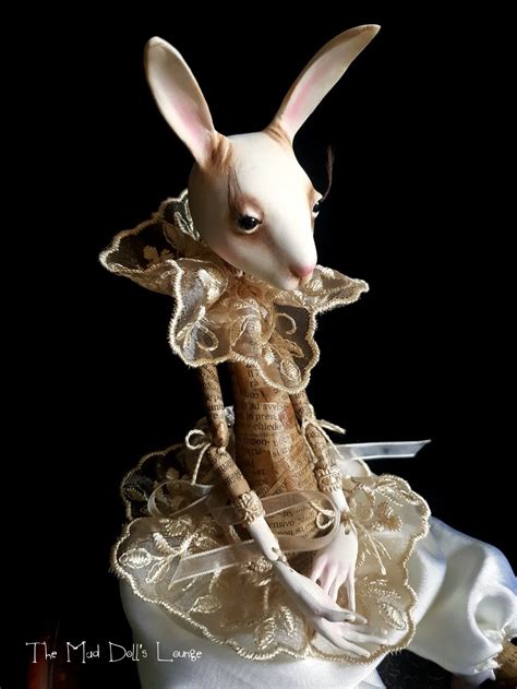ooak art doll anthropomorphic hare ribbon jointed doll 16 5 long totally hand sculpted