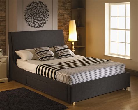 strata 4ft 6 fabric double bed frame charcoal bed divan bed double bed frame