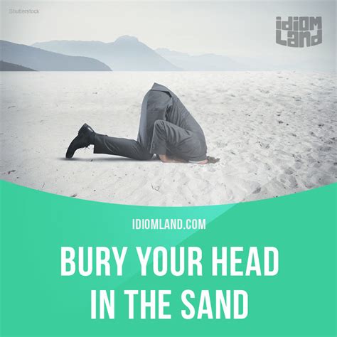 Idiom Land — Bury Your Head In The Sand Means To Ignore An