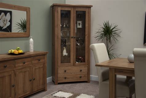 Homestyle Rustic Oak Glass Display Cabinet Casamo Love Your Home