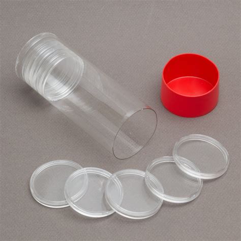 Red Capsule Tube And 10 Air Tite A22 Direct Fit Coin Capsules For 14oz