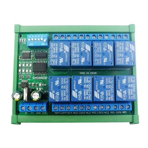 12v 8 Ch Rs485 Relay Board Modbus Rtu Uart Remote Control Switch Din35