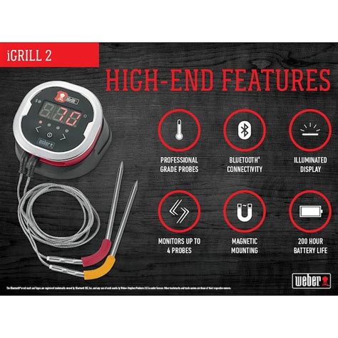 Weber Igrill Round Bluetooth Compatibility Grill Thermometer In The