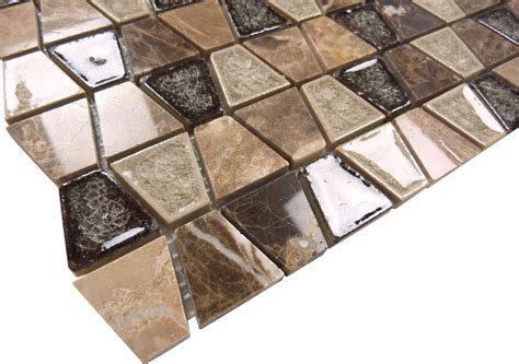 Unique Shapes Brown Glass And Stone Unique Shapes Tile Polished Ts 936