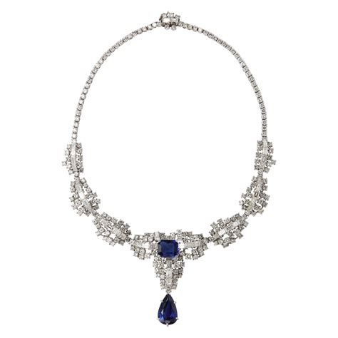 Stunning Sapphire And Diamond Necklace For Sale At Stdibs Sapphire