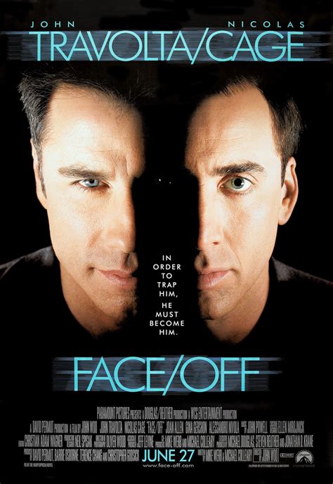 An antiterrorism agent goes under the knife to acquire the likeness of a terrorist and gather details about a bombing plot. FACE/OFF MOVIE POSTER DS ORIGINAL FINAL Ver B 27x40 JOHN ...