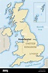 Manchester Mapa Ubicación - ciudad marcada en el mapa del Reino Unido ...