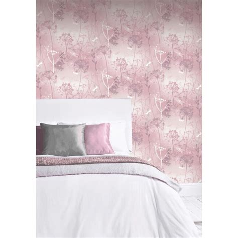 Arthouse 56 Sq Ft Blush Paper Floral Unpasted Wallpaper In The