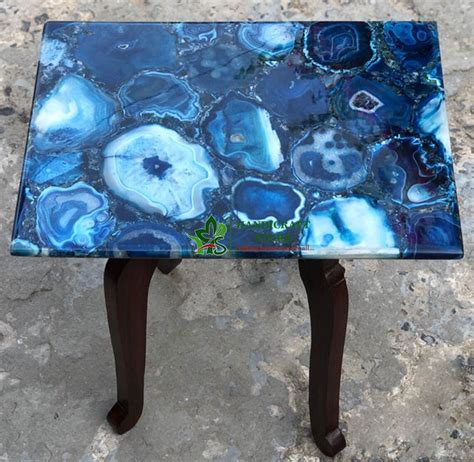 Agate Table Top Agate Table Stone Dining Table Blue Agate Etsy