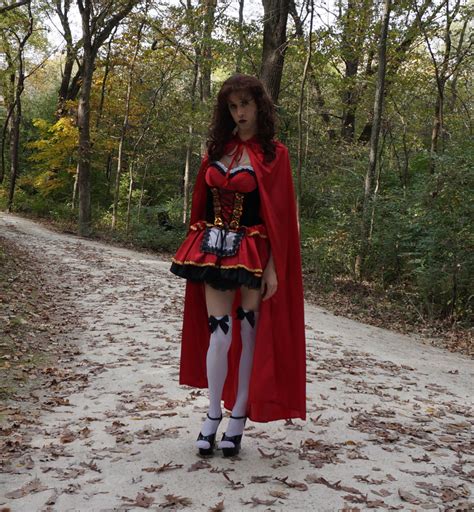 Sissy Erica Happy Halloween Sissy Red Riding Hood Alone In The Forest Hope There’s Some Big