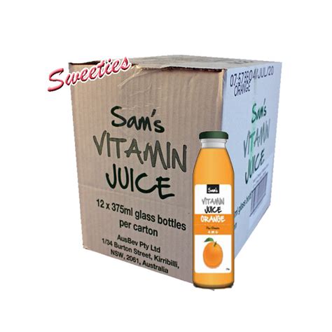 Sams Juice Orange 375ml X 12 Pick Up Only My Sweeties