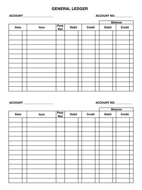 Blank Ledger Sheet 10 Free Pdf Printables Printablee